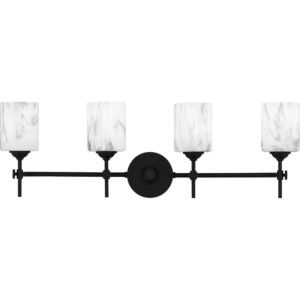 Aria 4-Light Bathroom Vanity Light in Matte Black