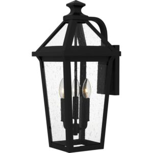 Boulevard Three Light Outdoor Wall Mount in Matte Black by Quoizel