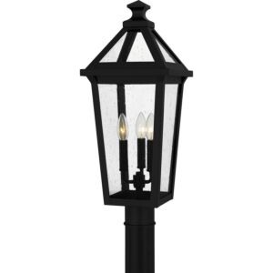 Boulevard Three Light Outdoor Post Mount in Matte Black by Quoizel