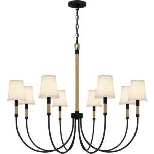 Bayside Eight Light Chandelier in Matte Black by Quoizel