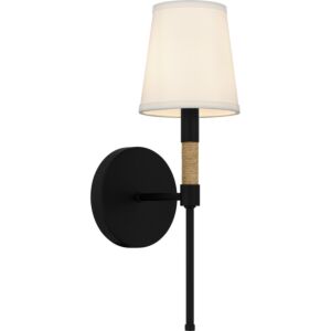 Bayside One Light Wall Sconce in Matte Black by Quoizel