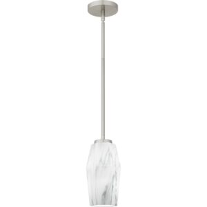 Fogel One Light Mini Pendant in Brushed Nickel by Quoizel