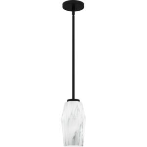 Fogel One Light Mini Pendant in Matte Black by Quoizel