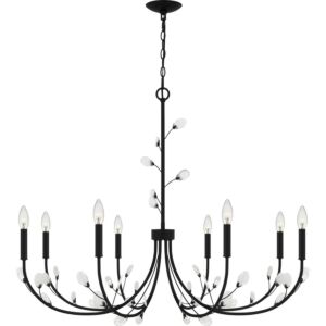 Heiress Eight Light Chandelier in Matte Black by Quoizel