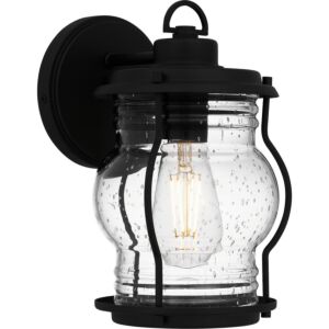 Luther One Light Outdoor Wall Mount in Earth Black by Quoizel