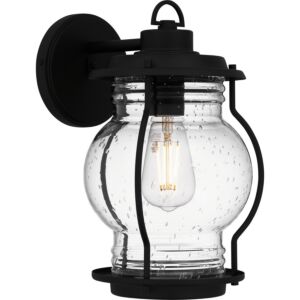 Luther One Light Outdoor Wall Mount in Earth Black by Quoizel