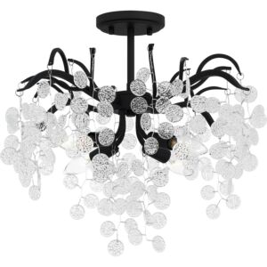 Maple Four Light Semi Flush Mount in Earth Black by Quoizel