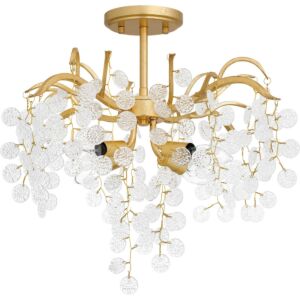 Maple Four Light Semi Flush Mount in Gold Leaf by Quoizel