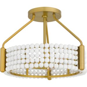 Molly Four Light Semi Flush Mount in Brushed Gold by Quoizel