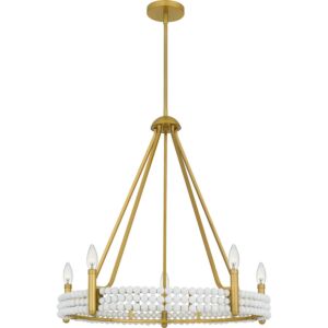 Molly Five Light Chandelier in Brushed Gold by Quoizel