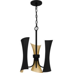 Myla Three Light Pendant in Matte Black by Quoizel