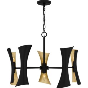 Myla Ten Light Chandelier in Matte Black by Quoizel