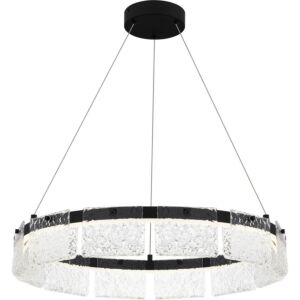 Alice LED Pendant in Matte Black by Quoizel