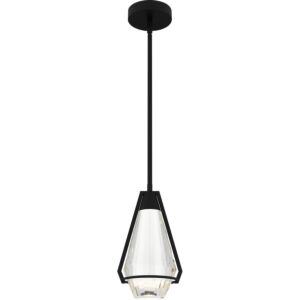 Luca LED Mini Pendant in Matte Black by Quoizel