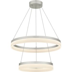 Cohen LED Pendant in Brushed Nickel by Quoizel