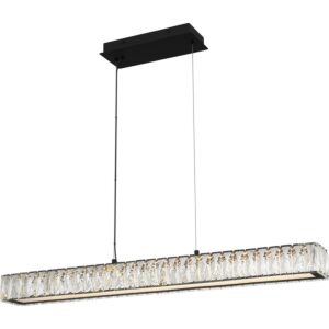 Reese LED Linear Chandelier in Matte Black by Quoizel