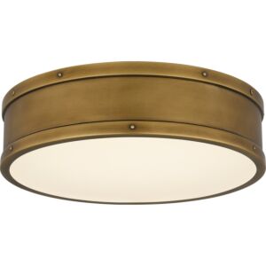 Quoizel Flush Mount LED Flush Mount in Weathered Brass by Quoizel