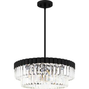 Quoizel Pendant Four Light Pendant in Matte Black by Quoizel