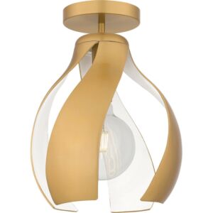 Quoizel SemiFlush Mount One Light Semi Flush Mount in Brushed Weathered Brass by Quoizel