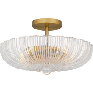 Quoizel Semi-Flush Mount 3-Light Semi-Flush Mount in Brushed Gold