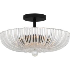 Quoizel SemiFlush Mount Three Light Semi Flush Mount in Matte Black by Quoizel