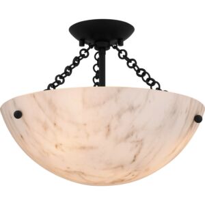 Quoizel SemiFlush Mount Three Light Semi Flush Mount in Matte Black by Quoizel