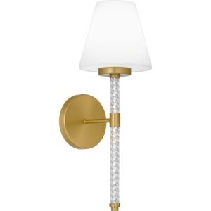 Quoizel Wood One Light Wall Sconce in Brushed Gold by Quoizel