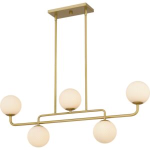 Regis 5-Light Linear Chandelier in Brushed Gold