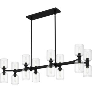 Ramada Eight Light Linear Chandelier in Matte Black by Quoizel