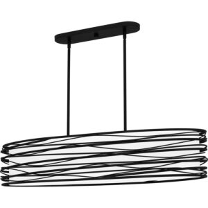 Spiral Five Light Linear Chandelier in Mystic Black by Quoizel