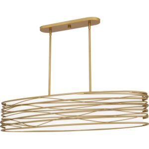 Spiral Five Light Linear Chandelier in Light Gold by Quoizel