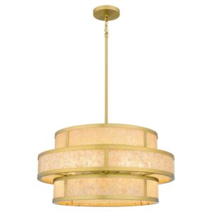 Stoneland Six Light Pendant in Brushed Gold by Quoizel