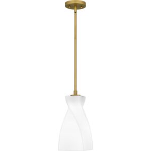 Stetson One Light Mini Pendant in Brushed Gold by Quoizel