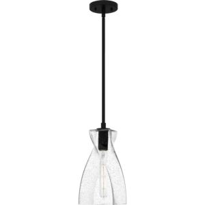 Stetson One Light Mini Pendant in Matte Black by Quoizel