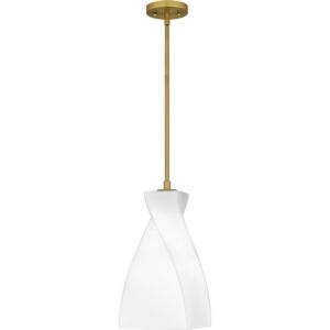 Stetson One Light Mini Pendant in Brushed Gold by Quoizel