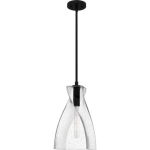 Stetson One Light Mini Pendant in Matte Black by Quoizel