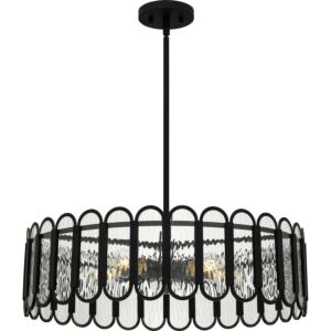 Vera Five Light Pendant in Matte Black by Quoizel