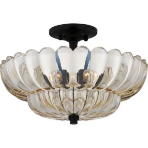 Whitecap Four Light Semi Flush Mount in Mottled Cocoa by Quoizel