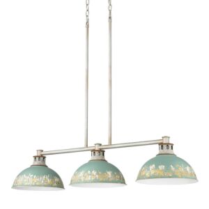 Kinsley 3-Light Linear Pendant in Aged Galvanized Steel