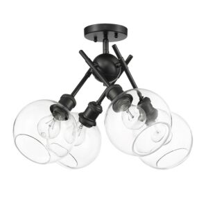 Axel BLK 4-Light Semi-Flush Mount in Matte Black