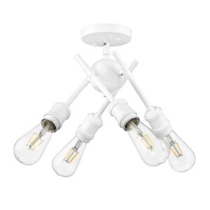 Axel WHT 4-Light Semi-Flush Mount in Matte White