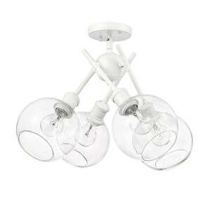 Axel WHT Four Light Semi Flush Mount in Matte White by Golden