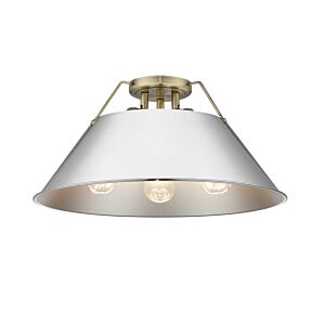 Orwell AB 3-Light Flush Mount in Aged Brass