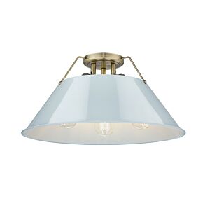 Orwell AB 3-Light Flush Mount in Aged Brass