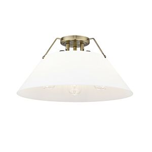 Orwell AB 3-Light Flush Mount in Aged Brass