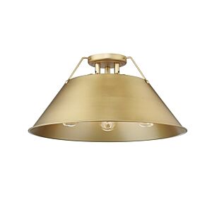 Orwell BCB Three Light Flush Mount in Brushed Champagne Bronze by Golden