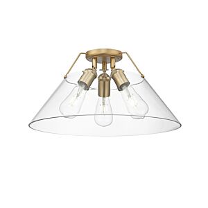 Orwell BCB Three Light Flush Mount in Brushed Champagne Bronze by Golden