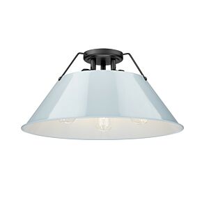 Orwell BLK 3-Light Flush Mount in Matte Black