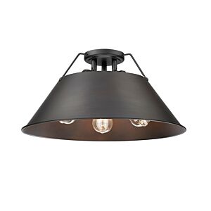 Orwell BLK 3-Light Flush Mount in Matte Black