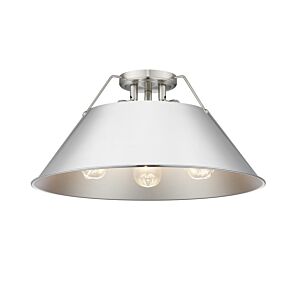 Orwell PW Three Light Flush Mount in Pewter by Golden